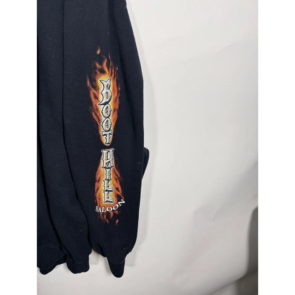 Vintage 2006 Boot Hill Saloon Bike Week Sweatshirt Mens XXXL Black Eagle Flame - Picture 4 of 9